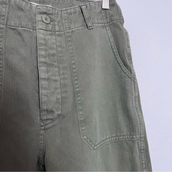 NWT RE/DONE 50s Military High Rise Olive Green Trouser Pants Size 28 - Picture 7 of 11